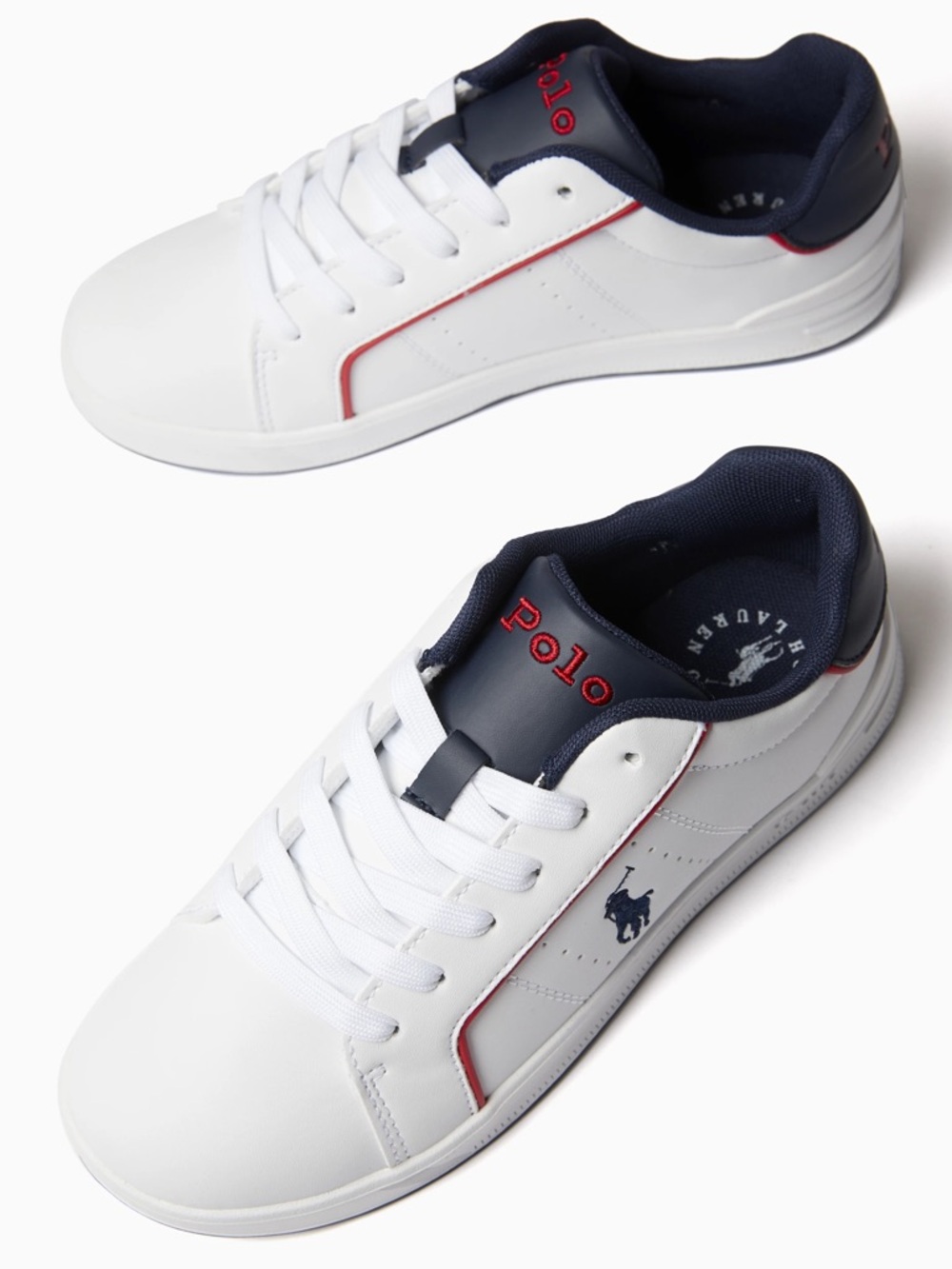 Polo Ralph Lauren Girls’ White/Navy Sneakers Heritage Court III—2